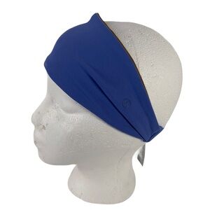 Lululemon Nulu Wide Reversible Headband Activewear Blue Mustard